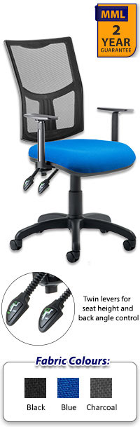 Eclipse 2 Lever Task Operator Chair - Mesh Back With Height Adjustable Arms
