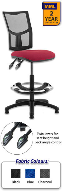 Eclipse 2 Lever Task Operator Chair - Mesh Back With Hi-Rise Draughtsman Kit