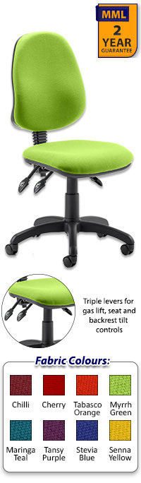 Eclipse 3 Lever Task Operator Chair - Bespoke Colour Chair
