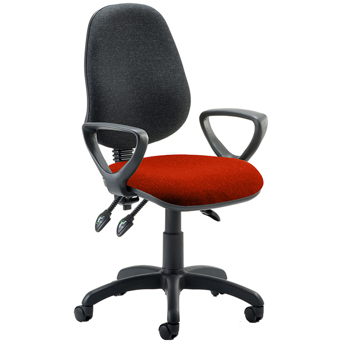 Eclipse 3 Lever Task Operator Chair - Bespoke Colour Seat With Loop Arms