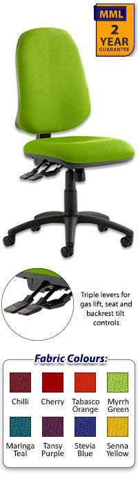 Eclipse XL 3 Lever Task Operator Chair - Bespoke Colour Chair