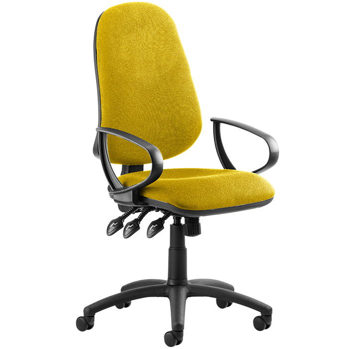 Eclipse XL 3 Lever Task Operator Chair - Bespoke Colour Chair With Loop Arms