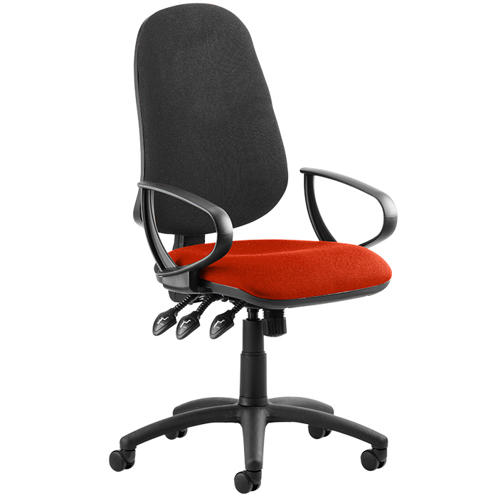Eclipse XL 3 Lever Task Operator Chair - Bespoke Colour Seat With Loop Arms
