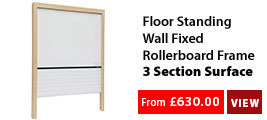 Floor Standing Wall Fixed Rollerboard Frame - (3 Section Surface) 