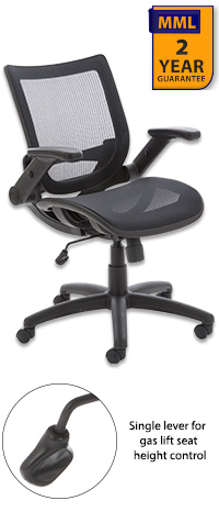 Fuller Task Operator Chair With Mesh Back And Folding Arms