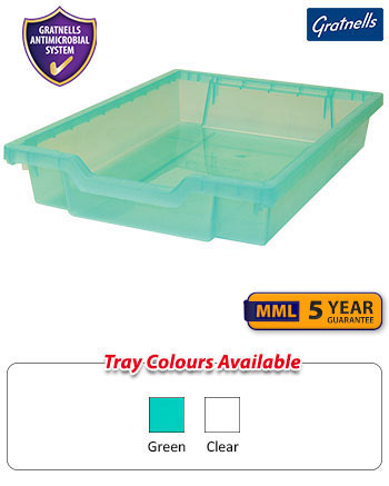 Gratnells Antimicrobial BioCote Compact Shallow Trays - Pack Of 12