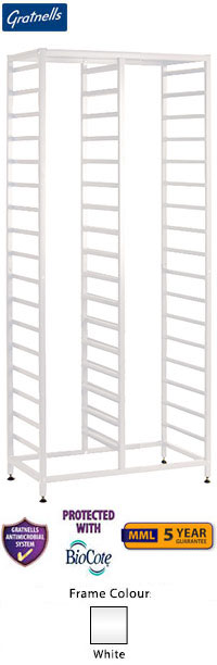 Gratnells Antimicrobial BioCote Compact Tall Double Column Frame - 1850mm With Welded Runners (holds 34 shallow trays or equivalent)