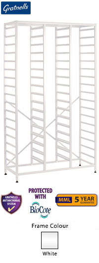 Gratnells Antimicrobial BioCote Compact Tall Treble Column Frame - 1850mm With Welded Runners (holds 51 shallow trays or equivalent)