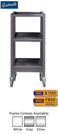 Gratnells Science Range - Under Bench Height Empty Single Span Trolley With Shelves - 735mm