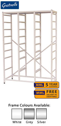 Gratnells Mid Height Treble Frame - 1500mm With 39 Pairs of Runners