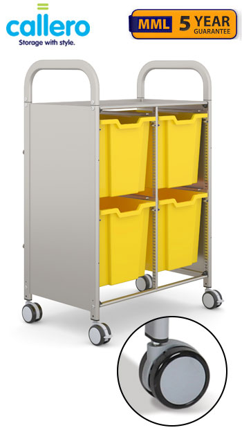 Callero Plus Double Width Trolley with 4 Jumbo Trays