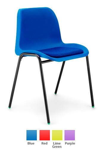 Affinity Polypropylene Chair with Upholstered Seat Pad