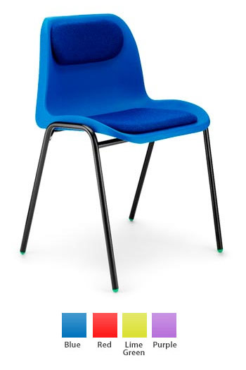 Affinity Polypropylene Chair with Upholstered Seat and Back Pad