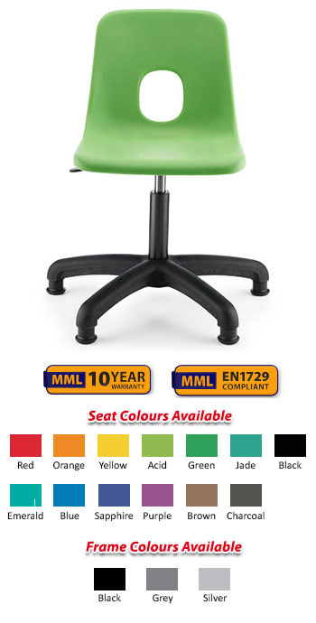 Hille Series-E Secondary Height-Adjustable Swivel Chair