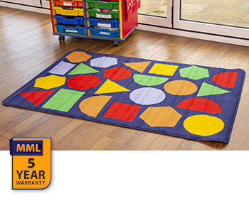 Kinder Primary Colour Geometric Nursery Rug 