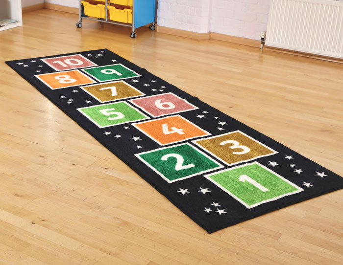 Kinder Number Hopscotch Runner Carpet 3m x 1m