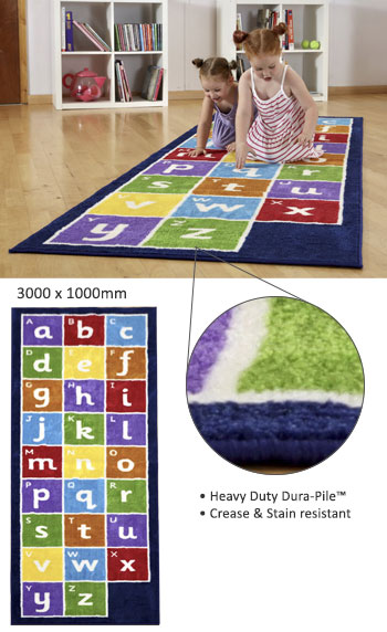 Kinder Alphabet Runner Carpet 3m x 1m