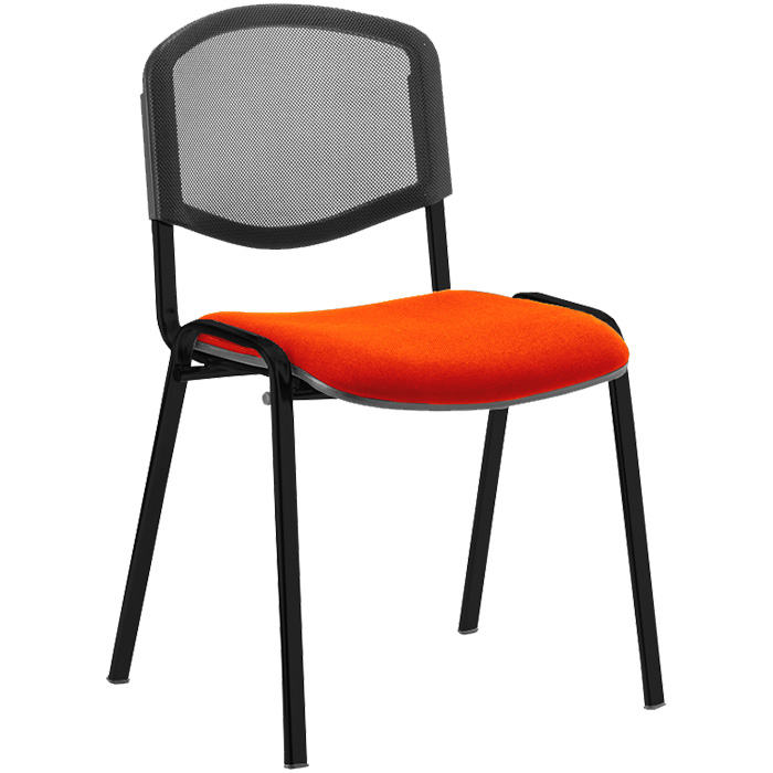 ISO Black Frame Chair With Mesh Back - Bespoke Colour Seating