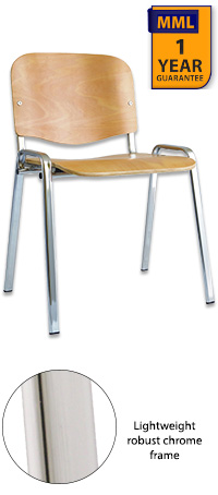 ISO Chrome Frame Chair With Beech Seating