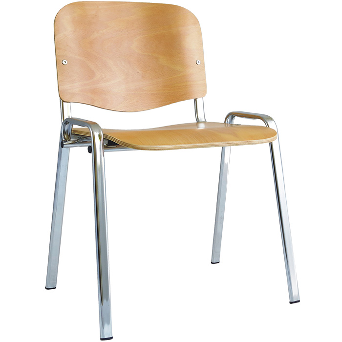 ISO Chrome Frame Chair With Beech Seating