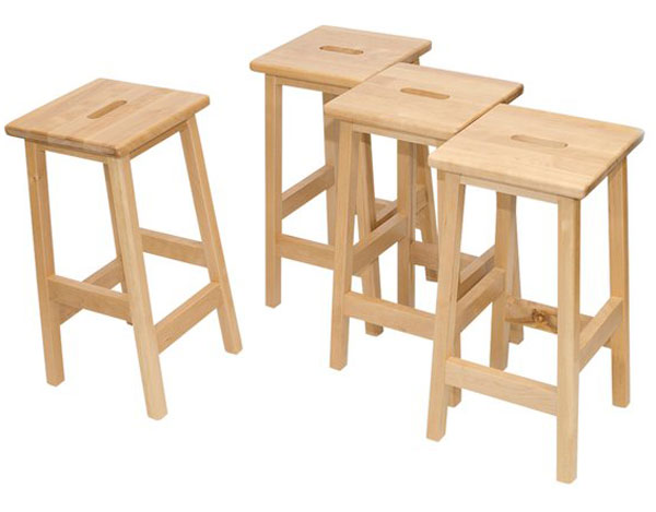 Solid Beech Laboratory Stool (Pack of 4)