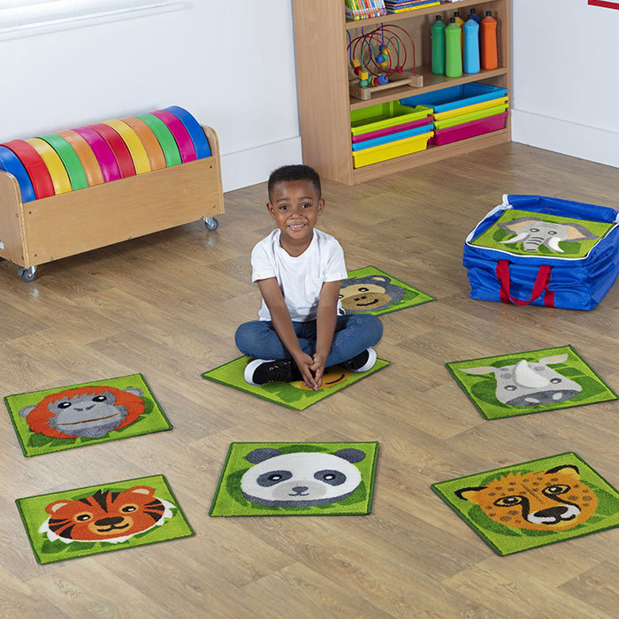 Zoo Conservation Mini Carpets - Set of 30