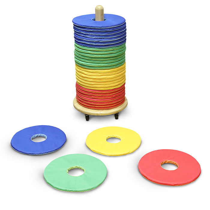 Rainbow Circular Cushions & Donut Trolley Set of 32