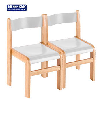 Wooden Chair (Set of 2) Natural/Grey 
