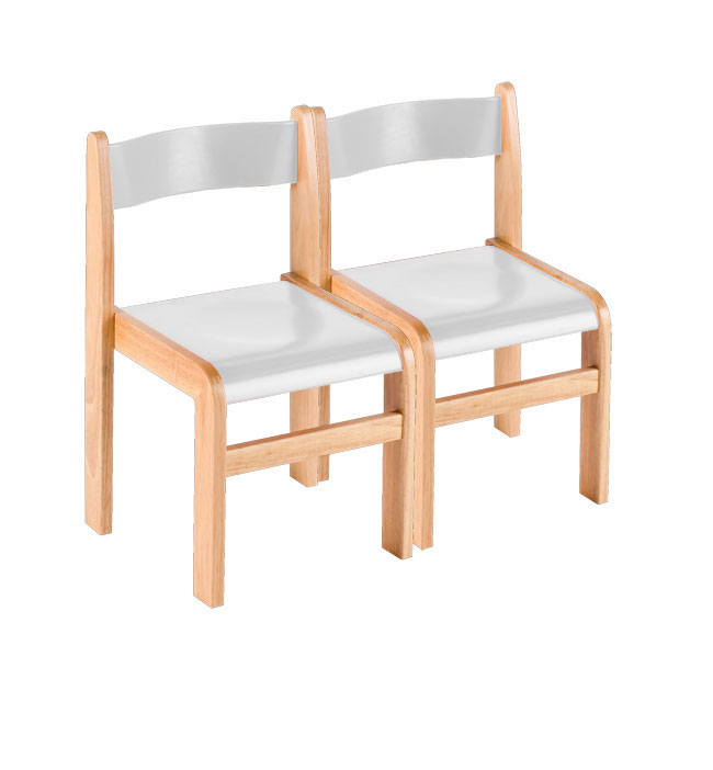 Wooden Chair (Set of 2) Natural/Grey 