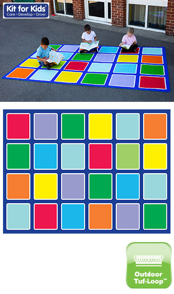 Rainbow Rectangle Placement Outdoor Mat - 3m x 2m