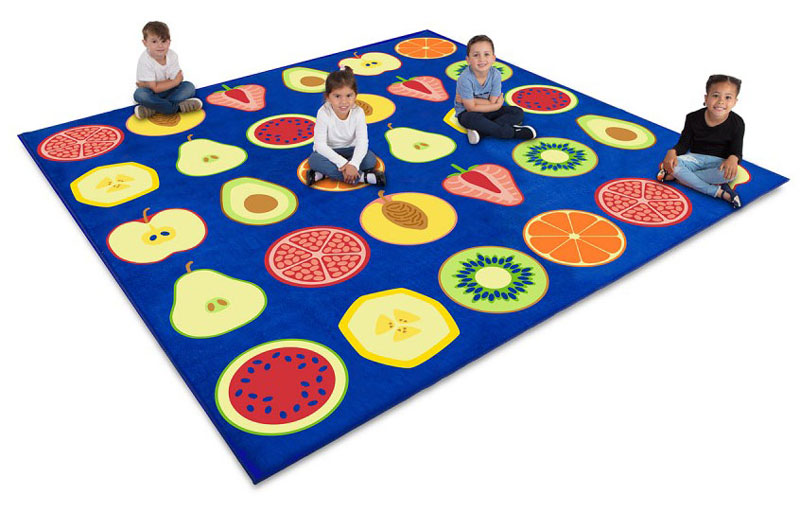 Fruit Large Square Placement Carpet - 3m x 3m  (FREE Runner Carpet 3x1m)