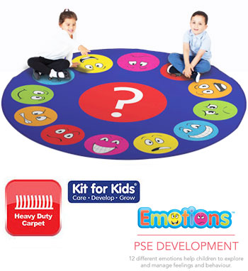 Emotions Faces Interactive Circular Carpet - 2m Diameter