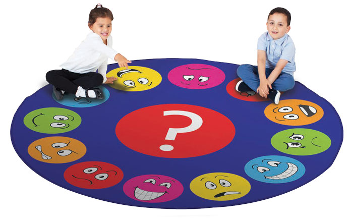 Emotions Faces Interactive Circular Carpet - 2m Diameter