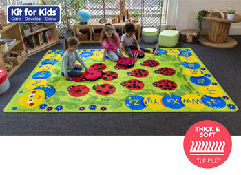 Back to Nature Chloe Caterpillar Numeracy & Literacy Carpet - 3m x 2m