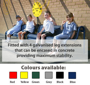 Junior Metal Bench - Thermal Plastic Coating (Galvanised Leg Extensions)