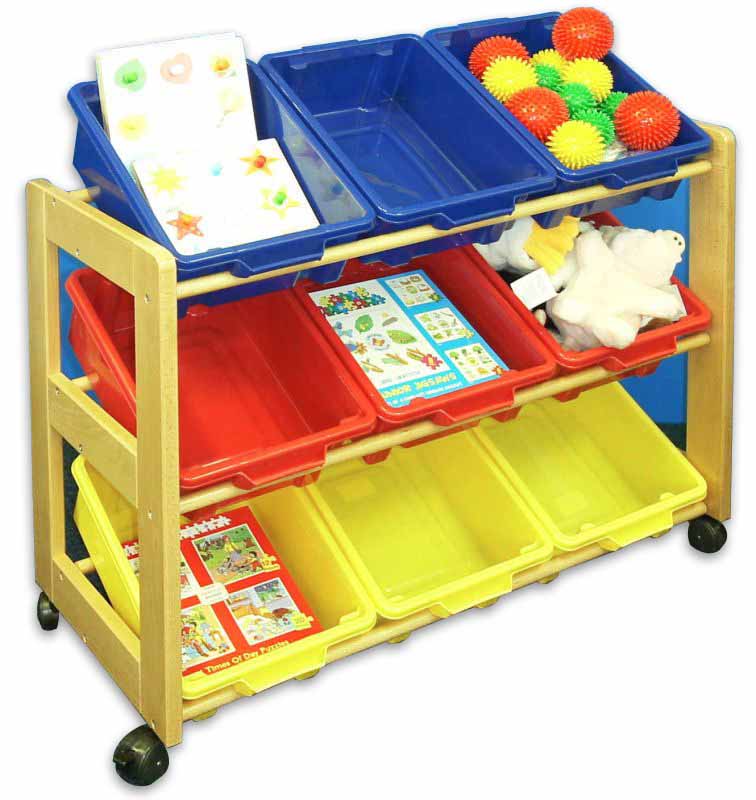 Mobile Solid Beech Single Classroom Tidy