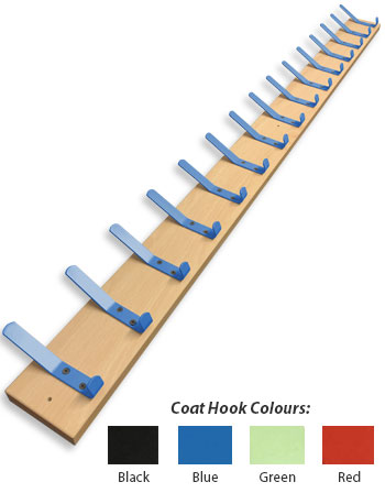 1500mm Beech Rail With 15 Hooks