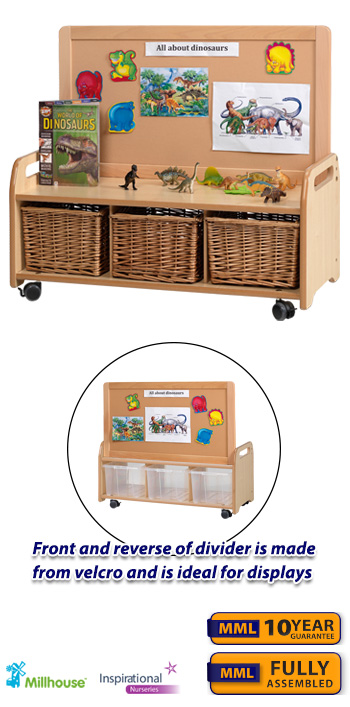 PlayScapes Low Storage Unit With Double Sided Velcro Display Divider