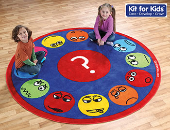 Emotions Faces Interactive Circular Carpet