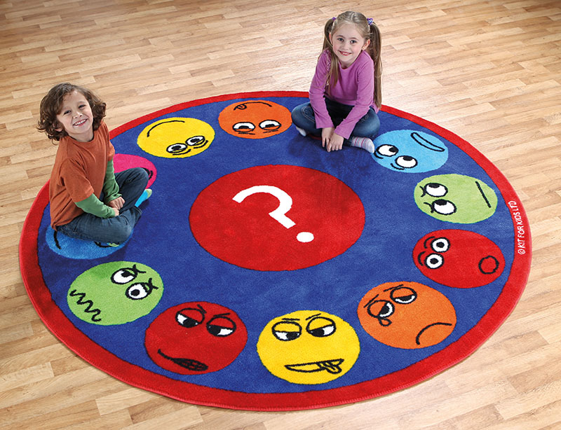 Emotions Faces Interactive Circular Carpet