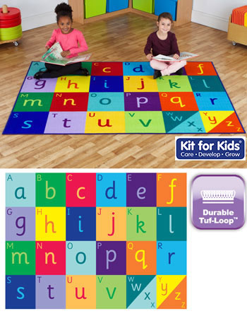 Rainbow Alphabet Carpet - 1.5m x 2m