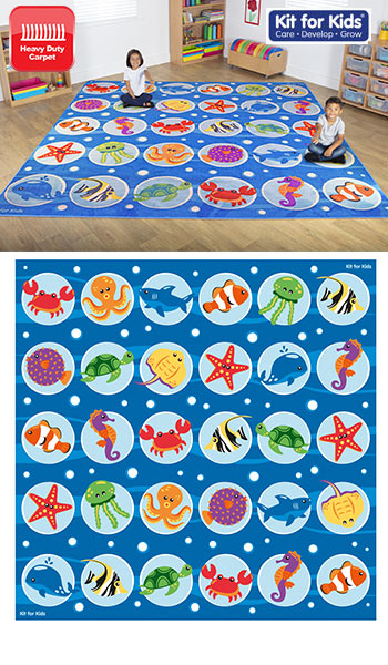 Under the Sea Large Square Carpet - 3m x 3m