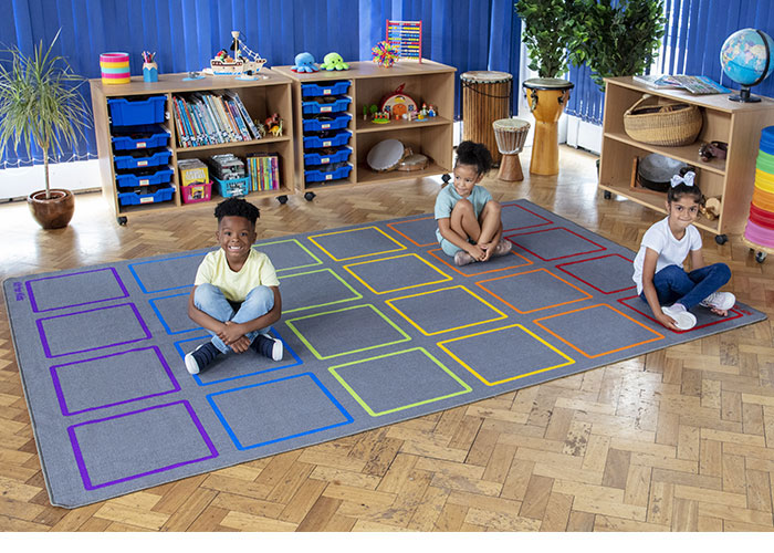 Essentials Rainbow Squares Indoor/Outdoor Carpet - 3m x 2m