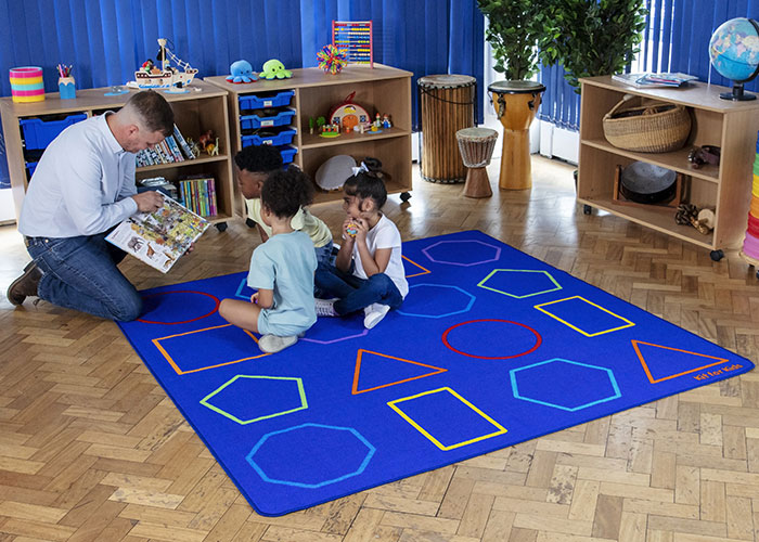 Essentials Rainbow Geometric Carpet - 2m x 2m