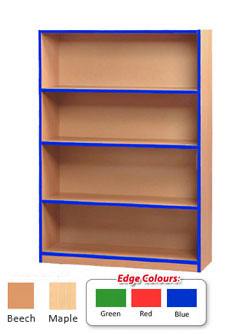 Standard Bookcase with Coloured Edge - 1250mm High