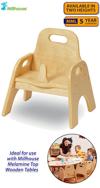 Wooden Stacking Sturdy Chair with Pommel