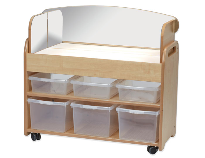 Light Box Trolley with Mirror Surround