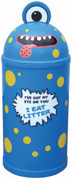 42 or 52 Litre Monster Litter Critter Bin - Blue