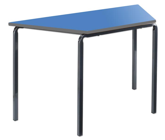 Contract Classroom Slide Stacking Trapezoidal Table - Spray Polyurethane Edge