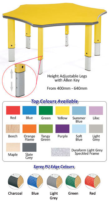 Height Adjustable Heavy Duty - Flower Shape Table